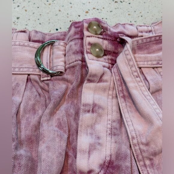 Free People‎ Pink Jean Shorts with Belt Sz Small - Picture 8 of 10